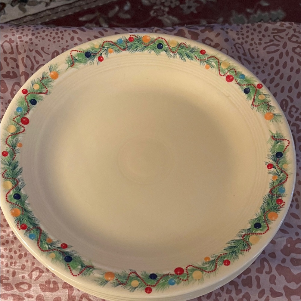 Fiesta Cream Plate with Festive Trim Set of Four